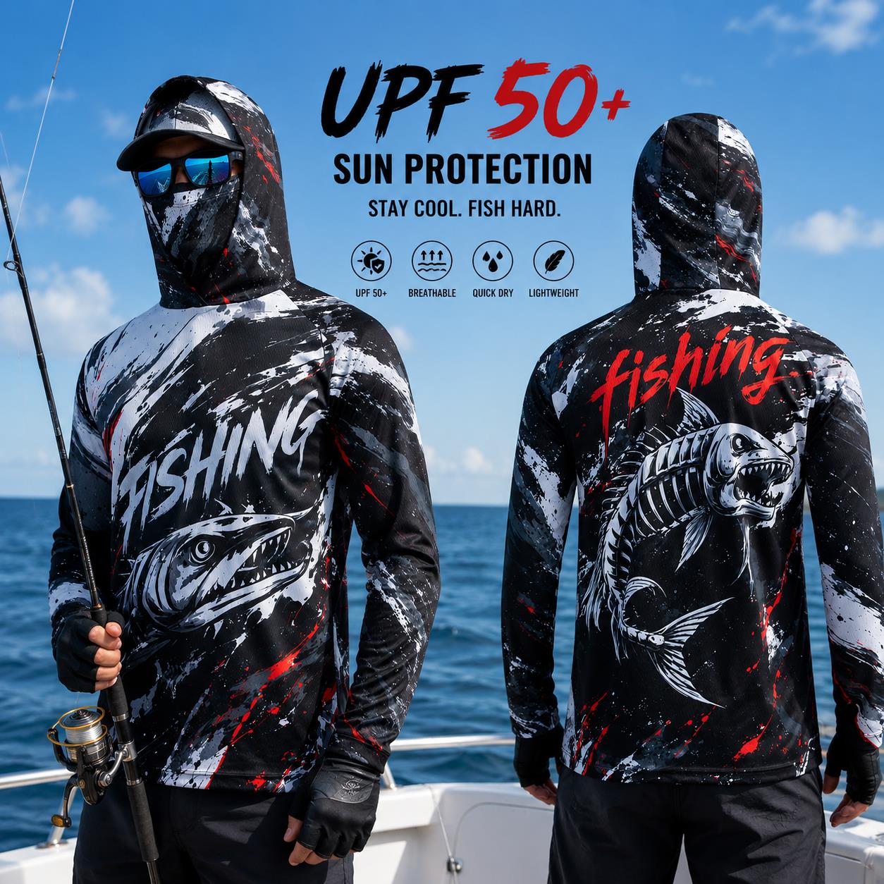 Atasan Pancing Lengan Panjang  - Fishing Mask Sun Protection ulasan dan harga