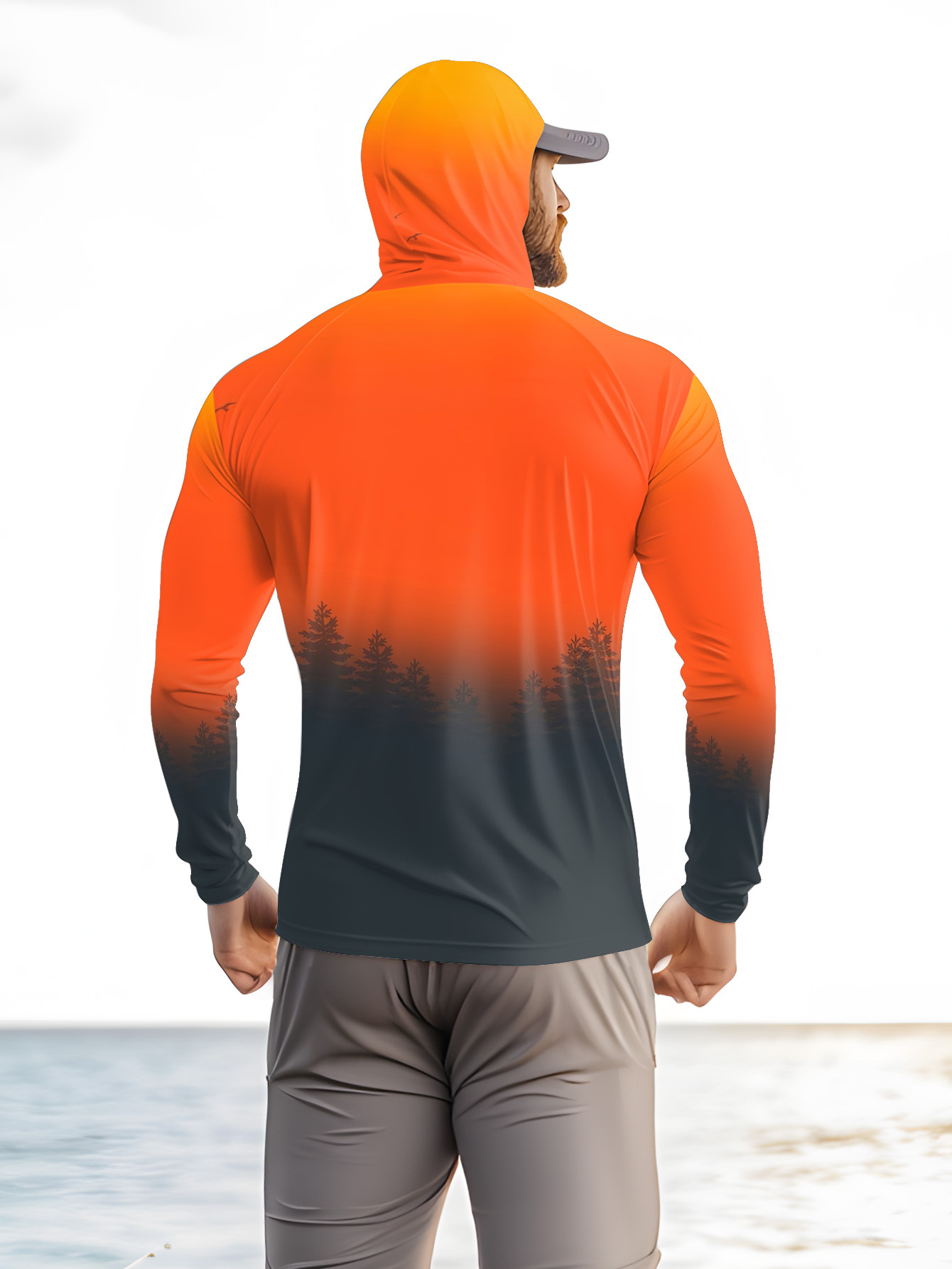 Hoodie Pria Motif Hutan Gradas - Fishing Hoodie ulasan dan harga